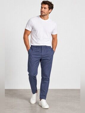 COS Men’s 36R Blue Lyocell Cotton Pull-On Tapered Chino Pants